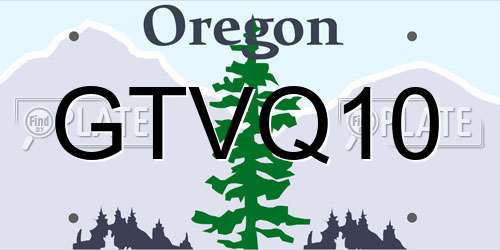 GTVQ10 Oregon License Plate