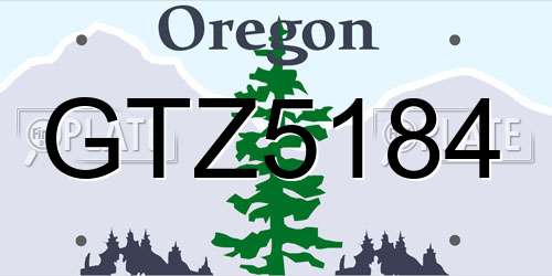 GTZ5184 Oregon License Plate