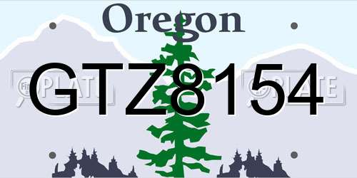 GTZ8154 Oregon License Plate