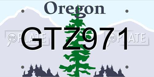 GTZ971 Oregon License Plate