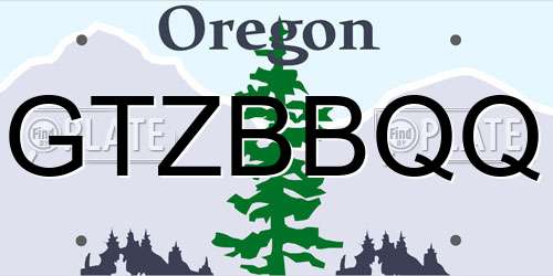 GTZBBQQ Oregon License Plate