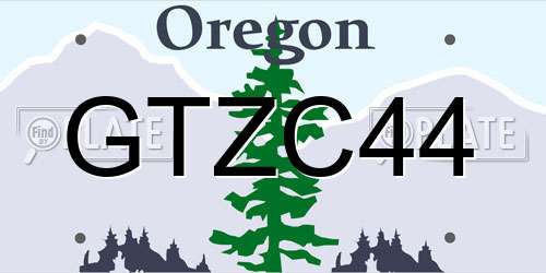 GTZC44 Oregon License Plate