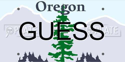 GUESS Oregon License Plate