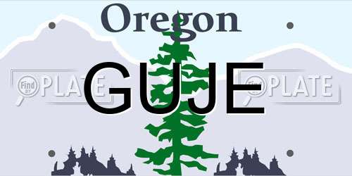 GUJE Oregon License Plate