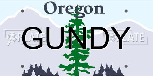 GUNDY Oregon License Plate