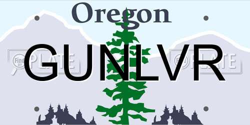 GUNLVR Oregon License Plate