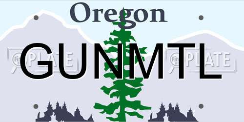 GUNMTL Oregon License Plate