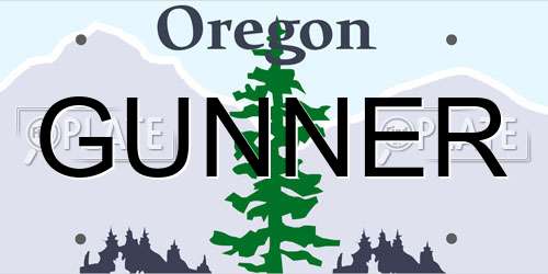 GUNNER Oregon License Plate