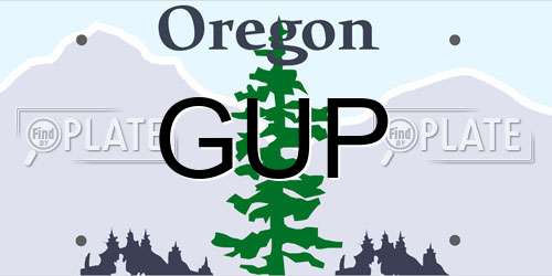 GUP Oregon License Plate