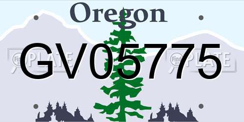 GV05775 Oregon License Plate