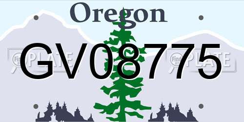 GV08775 Oregon License Plate