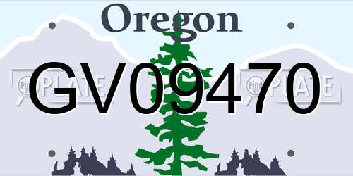 GV09470 Oregon License Plate