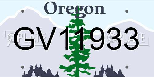 GV11933 Oregon License Plate