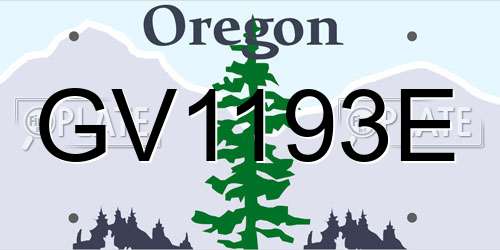 GV1193E Oregon License Plate