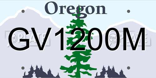GV1200M Oregon License Plate
