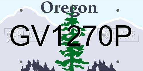 GV1270P Oregon License Plate