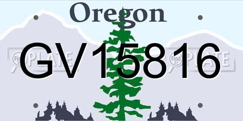 GV15816 Oregon License Plate
