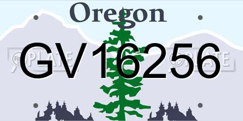 GV16256 Oregon License Plate