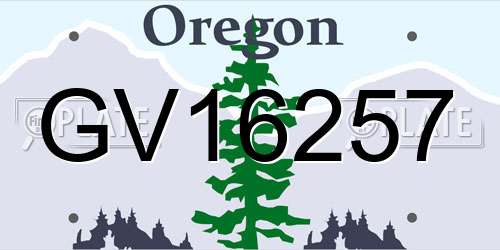 GV16257 Oregon License Plate