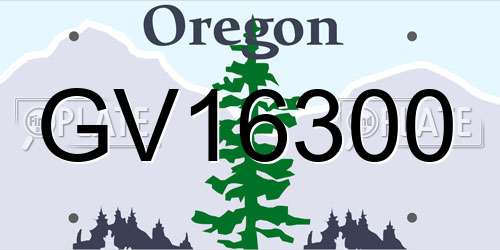 GV16300 Oregon License Plate