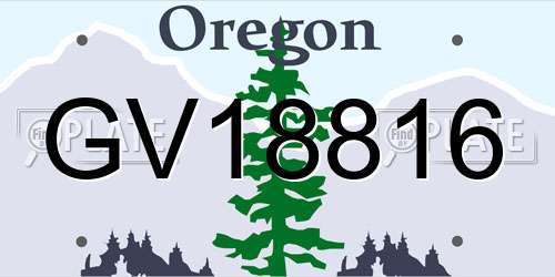 GV18816 Oregon License Plate