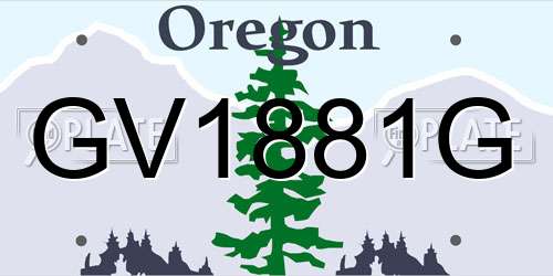 GV1881G Oregon License Plate