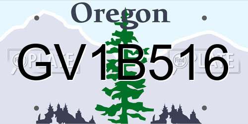 GV1B516 Oregon License Plate