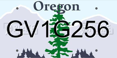 GV1G256 Oregon License Plate