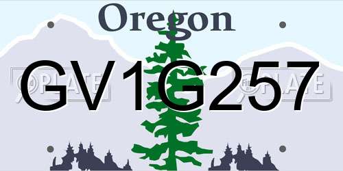 GV1G257 Oregon License Plate