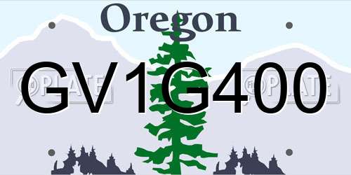 GV1G400 Oregon License Plate