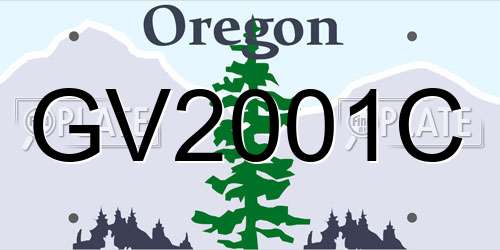 GV2001C Oregon License Plate