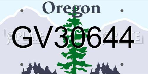 GV30644 Oregon License Plate