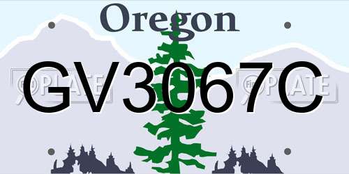 GV3067C Oregon License Plate