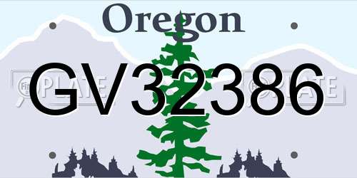 GV32386 Oregon License Plate