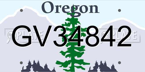 GV34842 Oregon License Plate