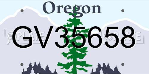 GV35658 Oregon License Plate