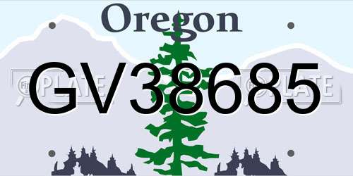 GV38685 Oregon License Plate
