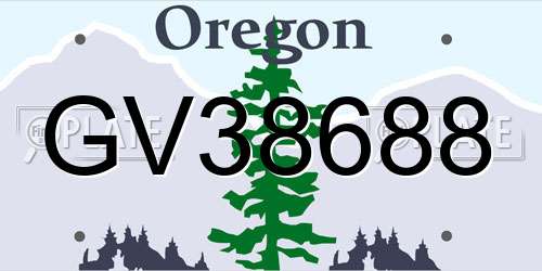 GV38688 Oregon License Plate