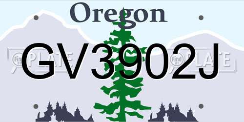 GV3902J Oregon License Plate