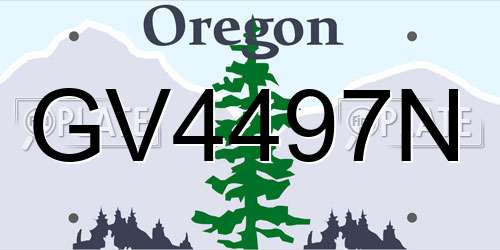 GV4497N Oregon License Plate