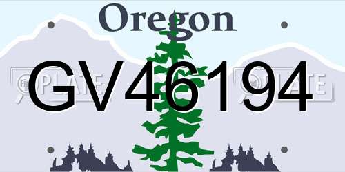 GV46194 Oregon License Plate