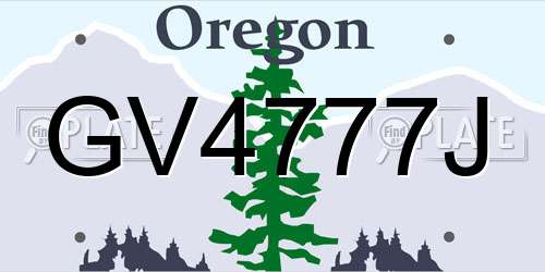 GV4777J Oregon License Plate