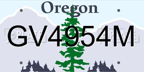 GV4954M Oregon License Plate