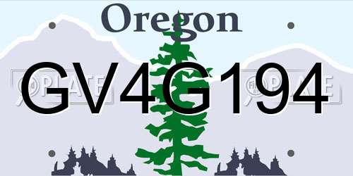 GV4G194 Oregon License Plate