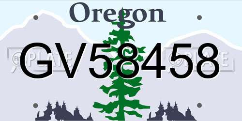 GV58458 Oregon License Plate