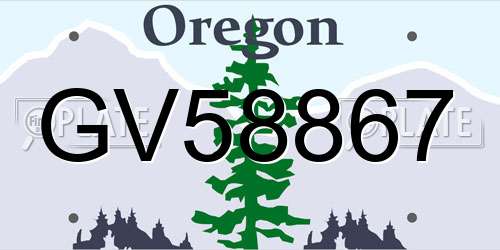 GV58867 Oregon License Plate