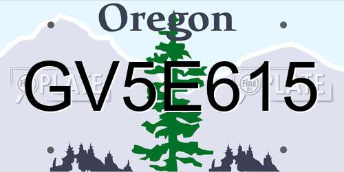 GV5E615 Oregon License Plate