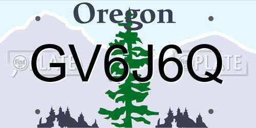 GV6J6Q Oregon License Plate