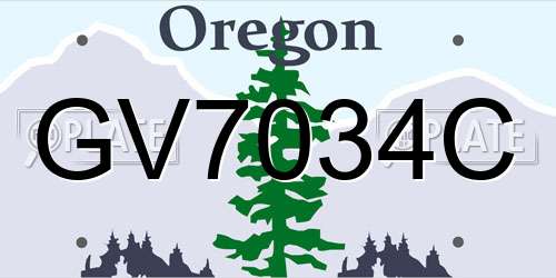 GV7034C Oregon License Plate