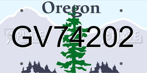 GV74202 Oregon License Plate